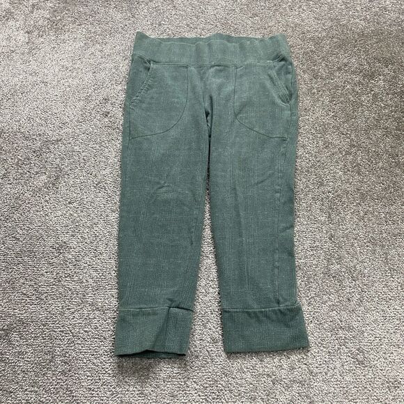 Columbia Leggings Womens Medium Green Capri Pockets Slim Outdoor Gym Running - Picture 1 of 14
